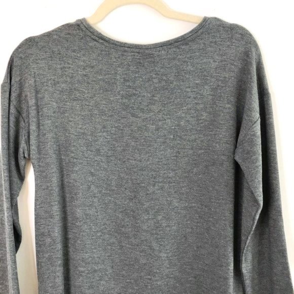 NWT A New Day Soft Side Tie Hem Long Sleeve Top Dark Heather Grey Size Small - Picture 10 of 16
